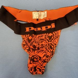 Mens Papi thong orange, size XL